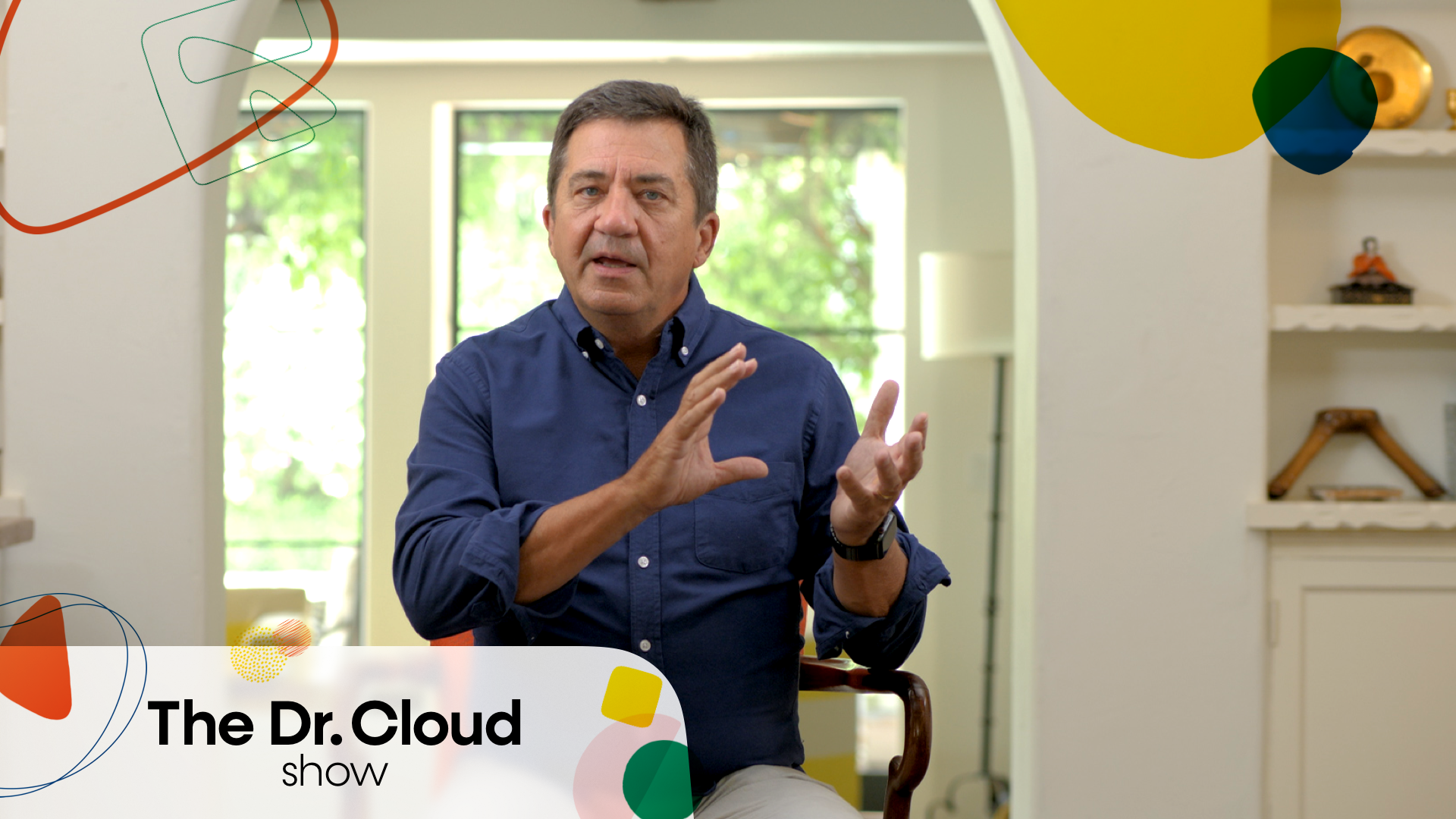 The Dr. Cloud Show — Dr. Henry Cloud on set, with the branded lower-third graphic.