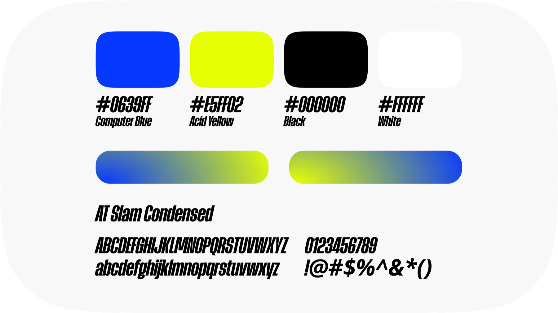 Fast Forward palette and type reference