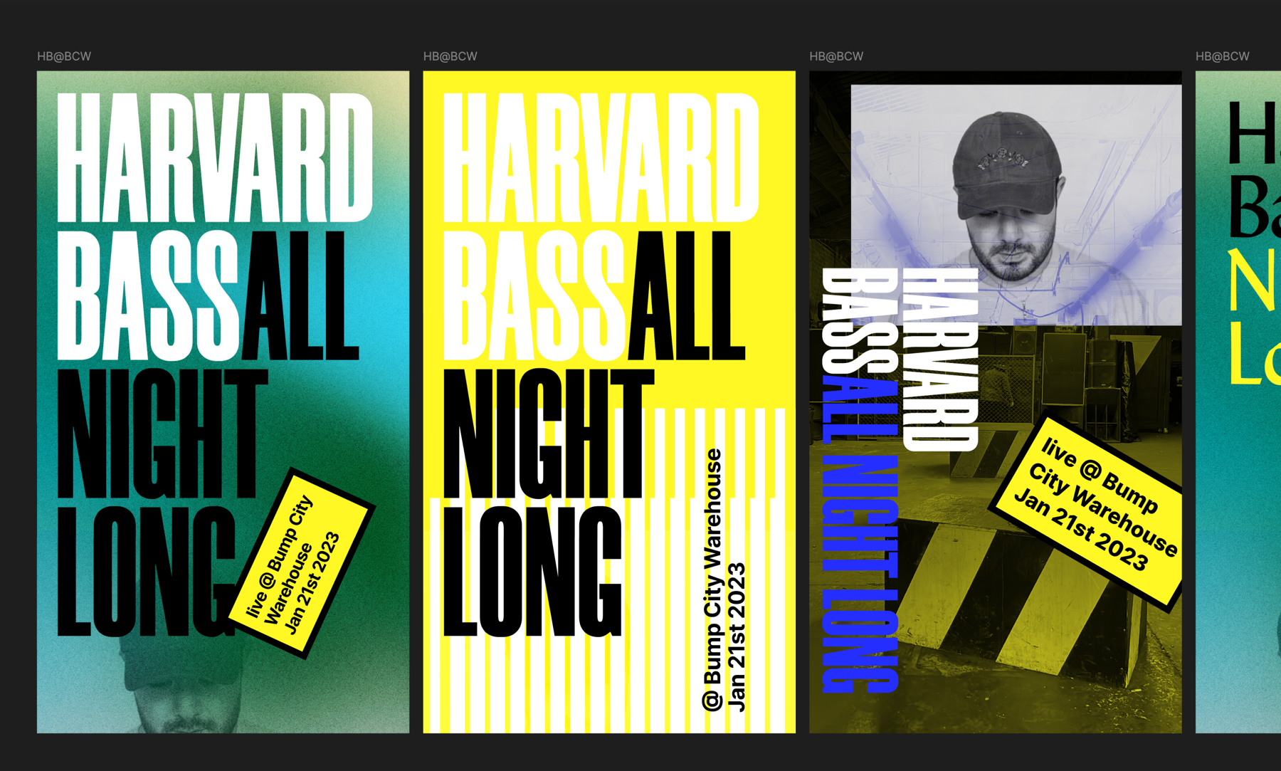 Harvard Bass All Night Long poster set