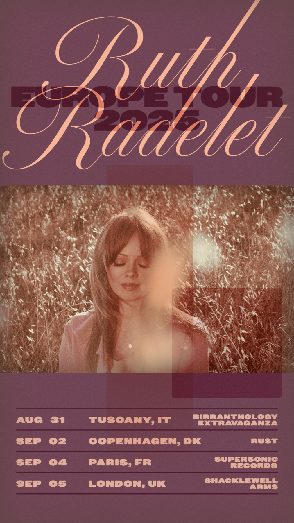 Ruth Radelet Europe tour 2025 poster