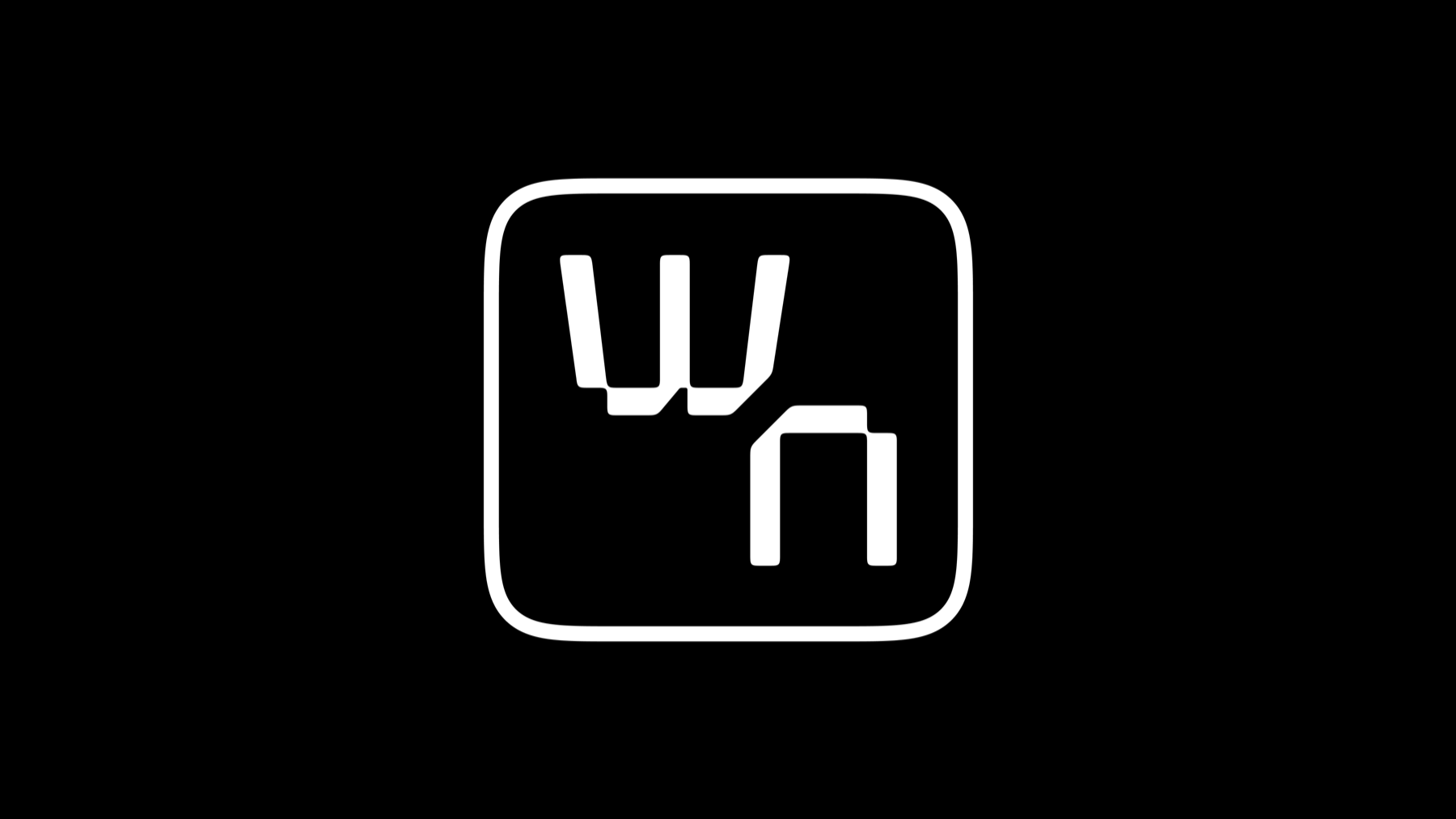WN monogram, white on black